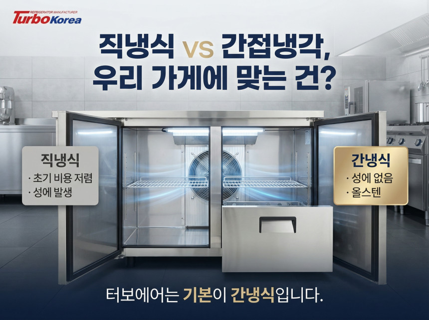 테이블냉동고1200 터보에어 간냉식 성에안생기는 식당 카페 영업용 상업용 KUF12-2