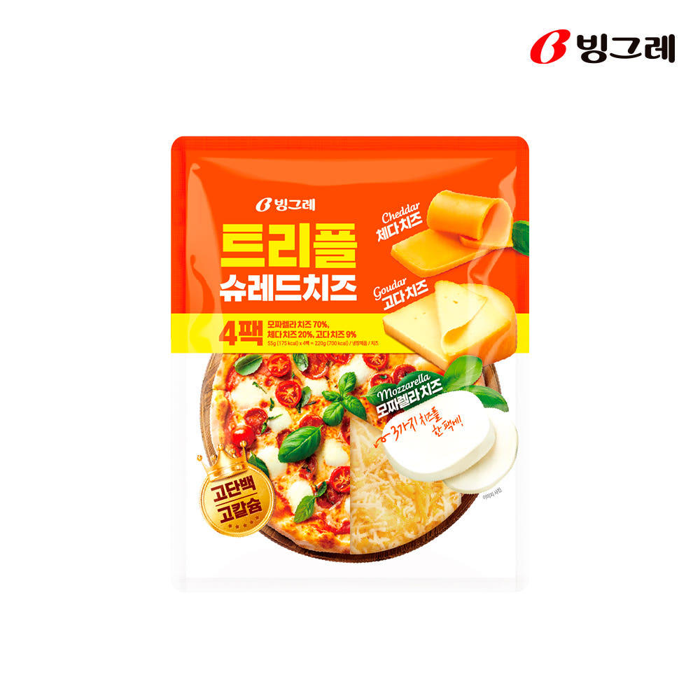 빙그레 트리플 슈레드 치즈 220g, 1개 - 상품 이미지