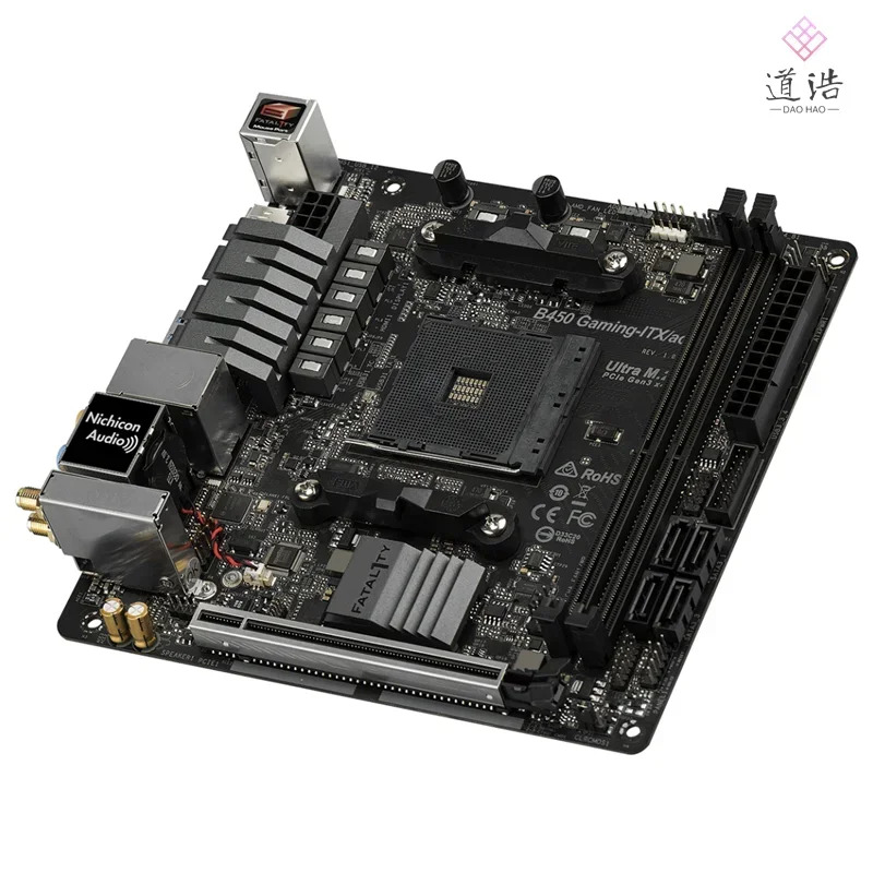 ASRock호환 B450 GNG-ITX/AC 마더보드64GB HDMI PCI-E3.0 소켓 AM4 DDR4 Mini-ITX 메인보드 완전 작동 리퍼