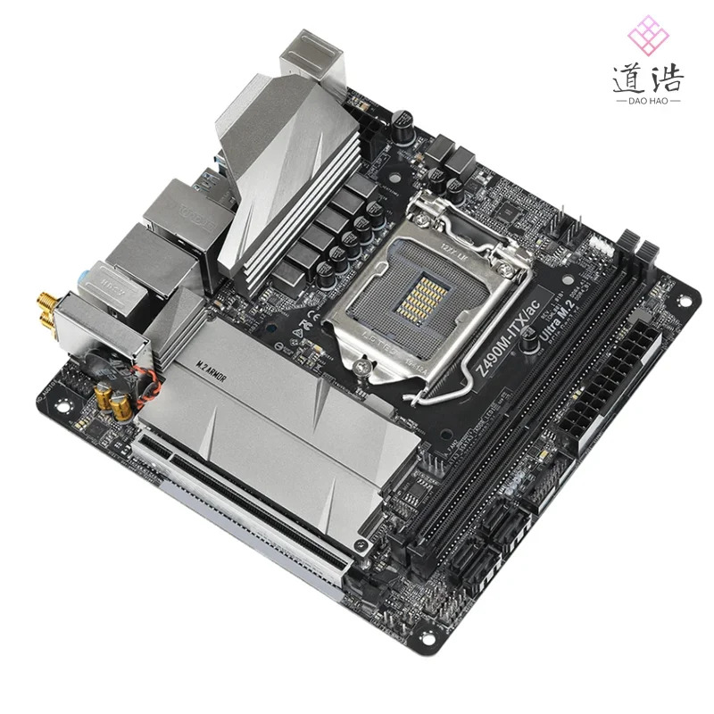 ASRock호환 Z490M-ITX/AC 마더보드64GB HDMI PCI-E3.0 M.2 LGA 1200 DDR4 Mini-ITX 17x17 Z490 메인보드 완전 작동 리퍼