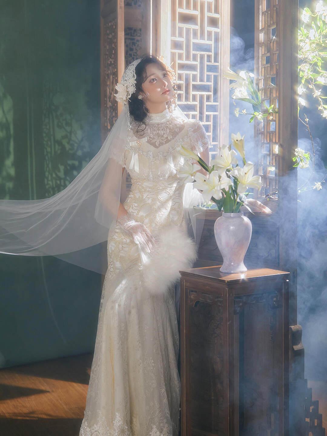 복고웨딩드레스 빈티지 촬영 스튜디오 웨딩 화보 - 상세 이미지 2