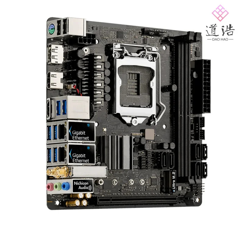 ASRock호환 Z370M-ITX/AC 마더보드32GB HDMI PCI-E3.0 M.2 LGA 1151 DDR4 Mini-ITX Z370 메인보드 완전 작동 리퍼