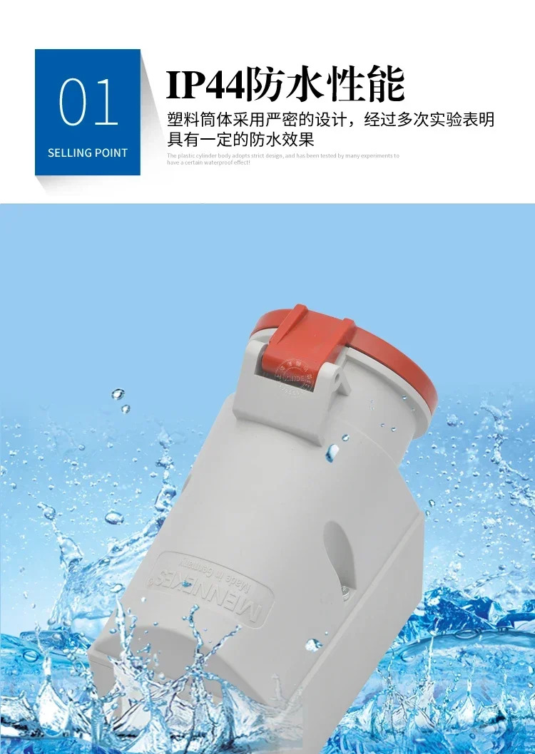독일 Manekos 산업방수 소켓 3상 5 코어 32A 5P TYP 1557