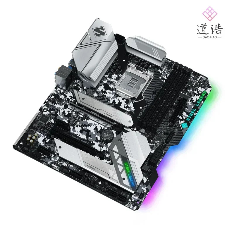 ASRock호환 B460 STEEL LEGEND 마더보드 128GB 지원 대 CPU LGA 1200 DDR4 메인보드 완전 작동 리퍼