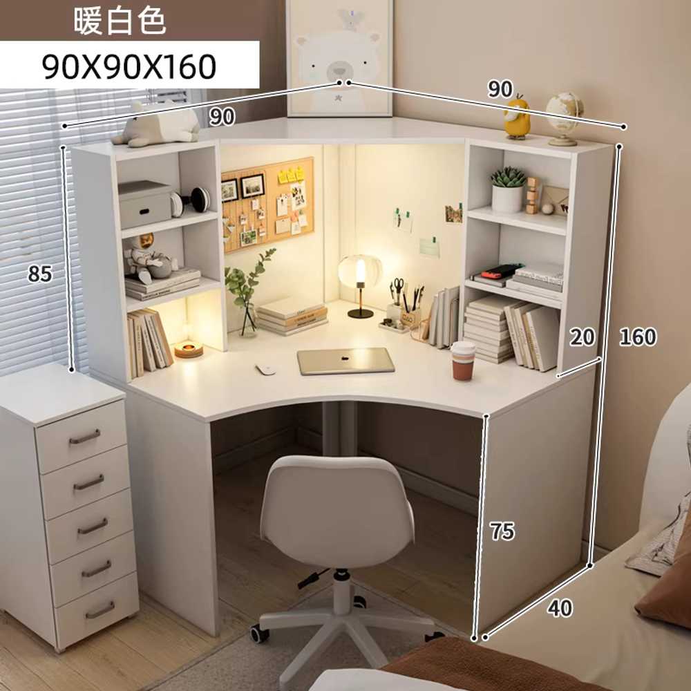 코너형 책상 기역자 데스크 원룸 모퉁이 침실 화장대 800 이미지 7