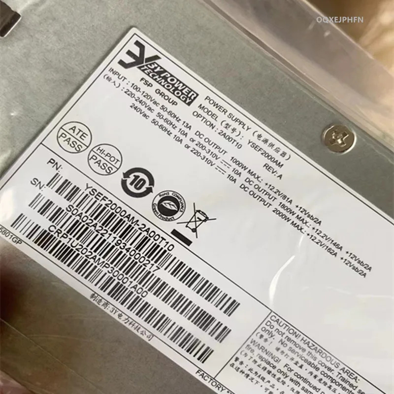3Y 2000W 전원공급장치 YSEF2000AM새 원본 PSU