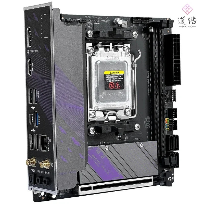 JGINYUE B650i Night Devil Mtherboard 96GB M.2 HDMI 소켓 AM5 DDR5 B650 메보드 완전 WorkMA 리퍼