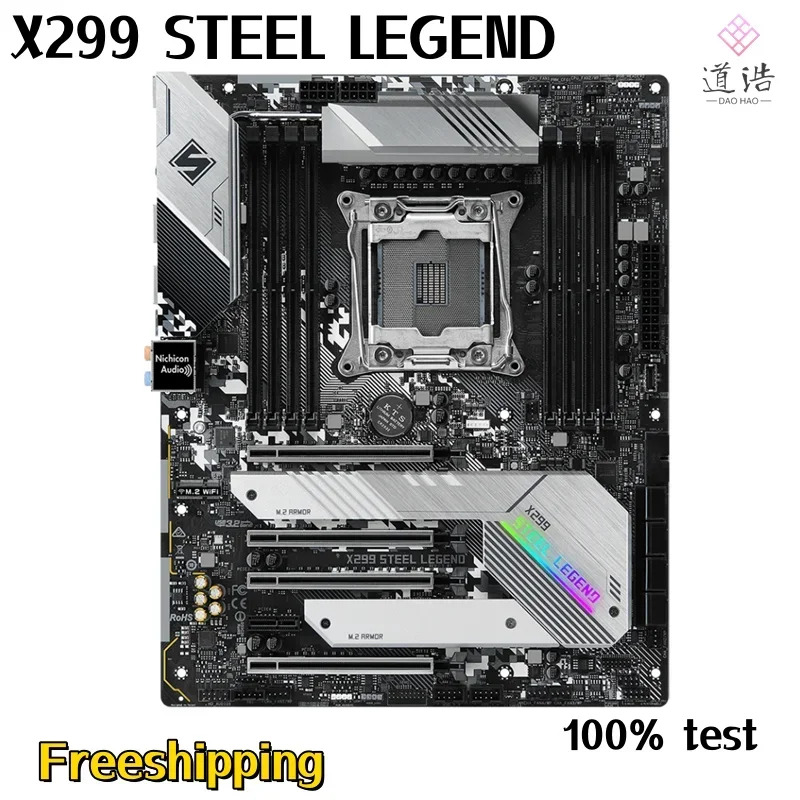 ASRock호환 X299 STEEL LEGEND 마더보드 256GB PCI-E3.0 M.2 LGA 2066 DDR4 메인보드 완전 작동 리퍼