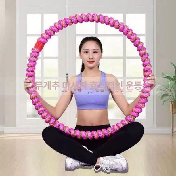 실 훌라후프 5kg 두껍고 튼튼한 꼬임 무소음 복부마사지 지압돌기 2.5-3.0kg 80cm - 상세 이미지 4