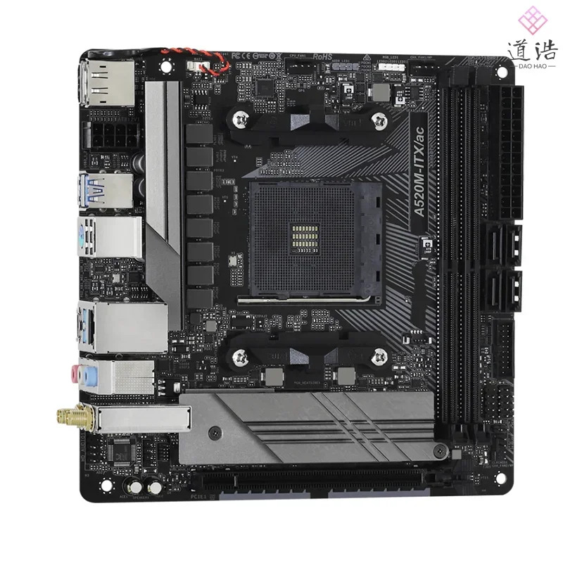 ASRock호환 A520M-ITX/AC 마더보드기능 64GB M.2 HDMI PCI-E3.0 소켓 AM4 DDR4 Mini-ITX A520 메인보드 완전 작동 리퍼
