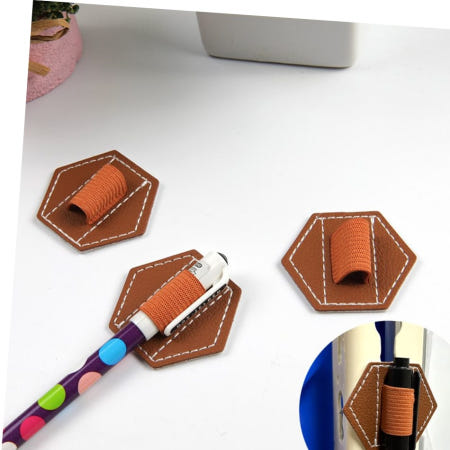 더드림도매 연필홀더 부착식 육각 노트 다이어리 펜꽂이 홀더 탄1P