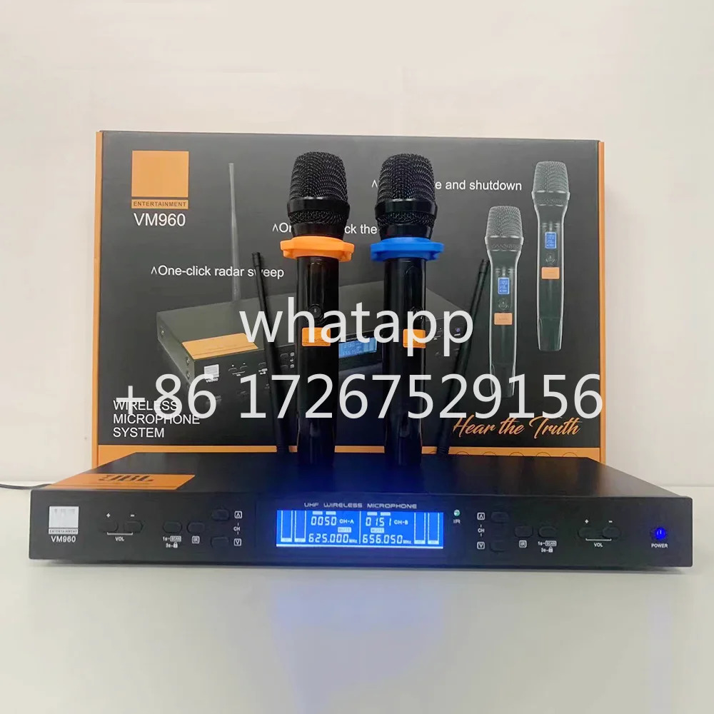 VM960 무선 마이크 1-2 금속 KTV 휘파람 방지 FM