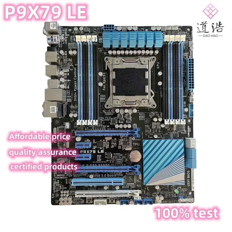P9X79 LE 마더보드 PCI-E3.0 SATA II III LGA 2011 DDR3 X79 메인보드 완전 작동 리퍼