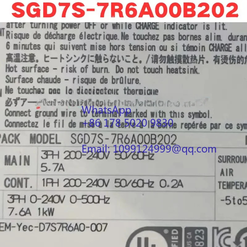 리퍼 서보 드라이버 SGD7S-7R6A00B202 정상 기능 완료