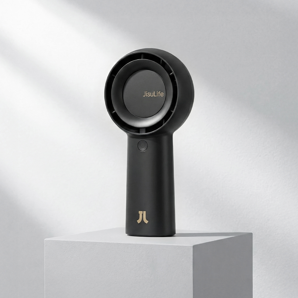 휴대용 손 선풍기 6000mAh 손풍기 핸디 목걸이 미니 선풍기 Life5Plus 카본 블랙 제품 이미지