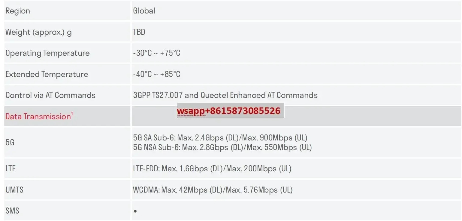 Quectel RM520N-GL RM520NGLAA-M20-SGASA 5G NR sub-6GHz mmWe 모듈 M.2 MIMO RM520F-GL 아님 LTE-A Cat 20 E