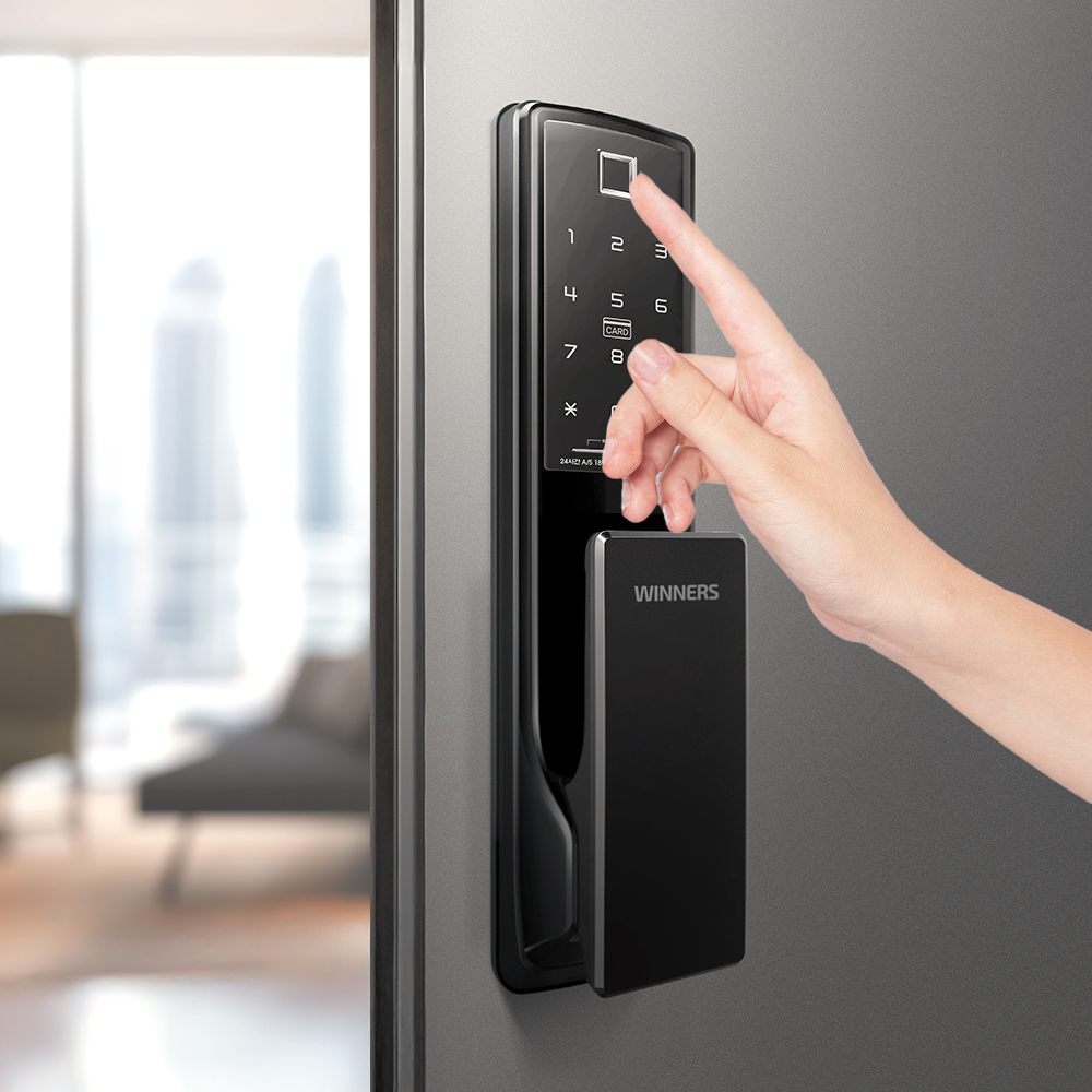 위너스 도어락 지문인식 무타공 디지털 번호키 현관문 푸시풀 교체 W-MP5000SF 제품 이미지