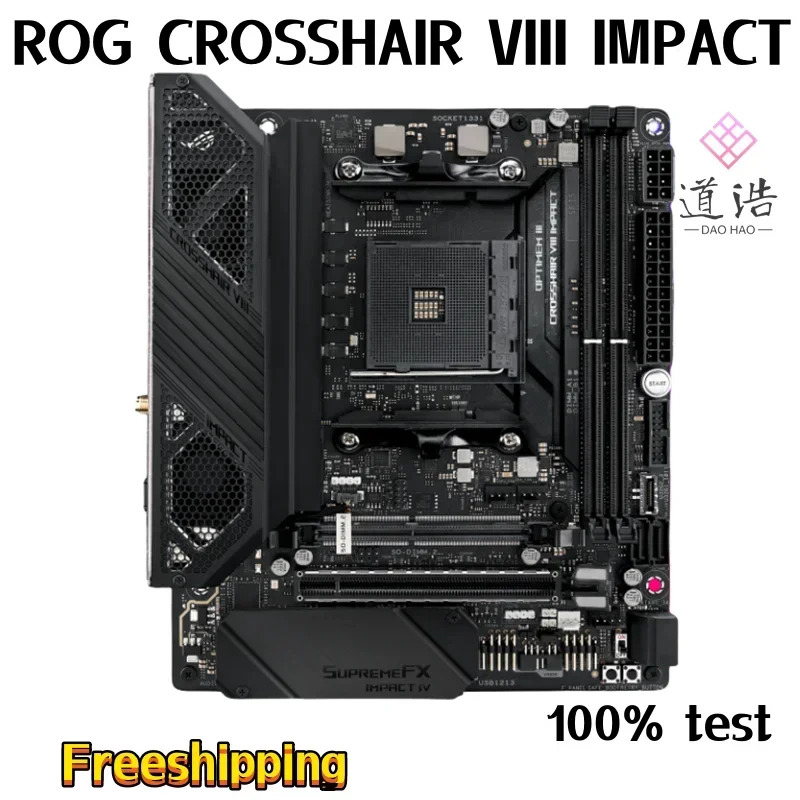 ROG CROSSHAIR VIII IMPACT 마더보드64GB M.2 PCI-E4.0 소켓 AM4 DDR4 Mini-ITX X570 메인보드 완전 작동 리퍼