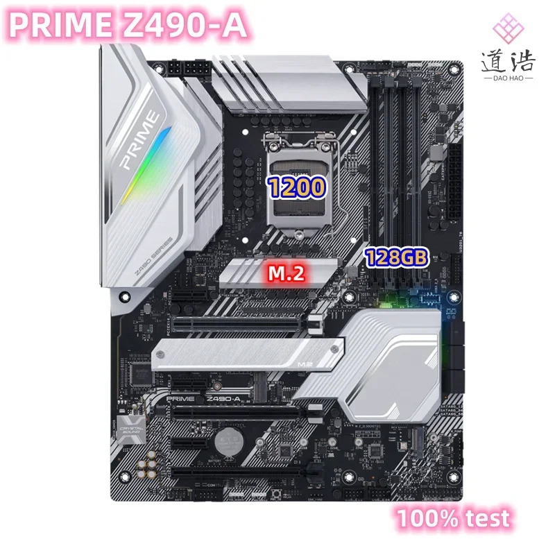 PRIME Z490-A 마더보드128GB 2xM.2 PCI-E3.0 HDMI 6xSATA 6Gb/s LGA 1200 DDR4 Z490 완전 작동 리퍼