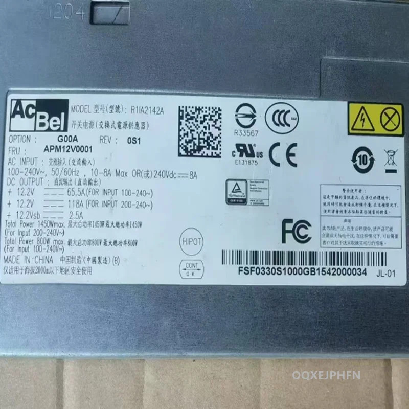 ACBEL리퍼 PSU 1450W 전원공급장치 R1IA2142A APM12V0001 새 것처럼 작동