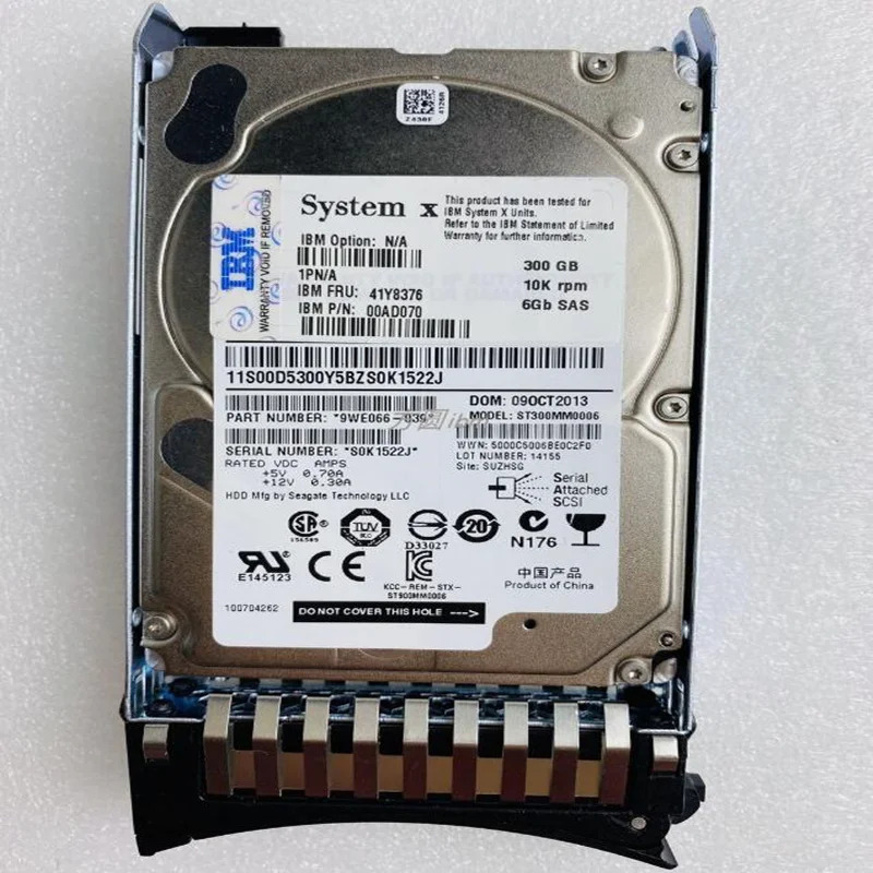 IBM 300GB SAS오리지널 하드 서버 HDD 41Y8376 00AD070 2.5 인치 10000RPM 32MB