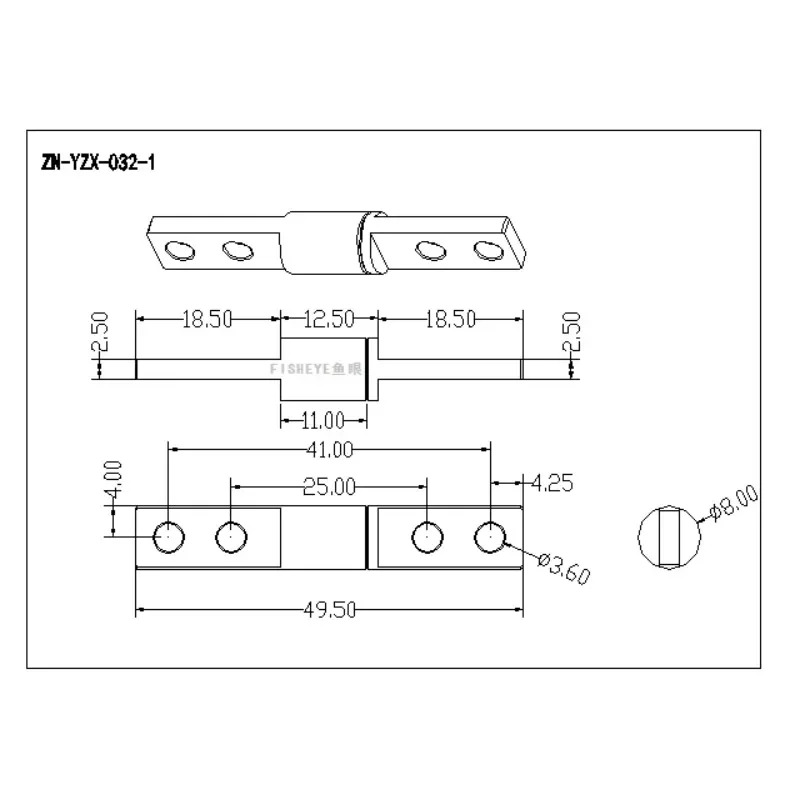 1-40KGF 토크8X50mm 범스톱 댐핑 힌지 CM 내 옵션2PCS