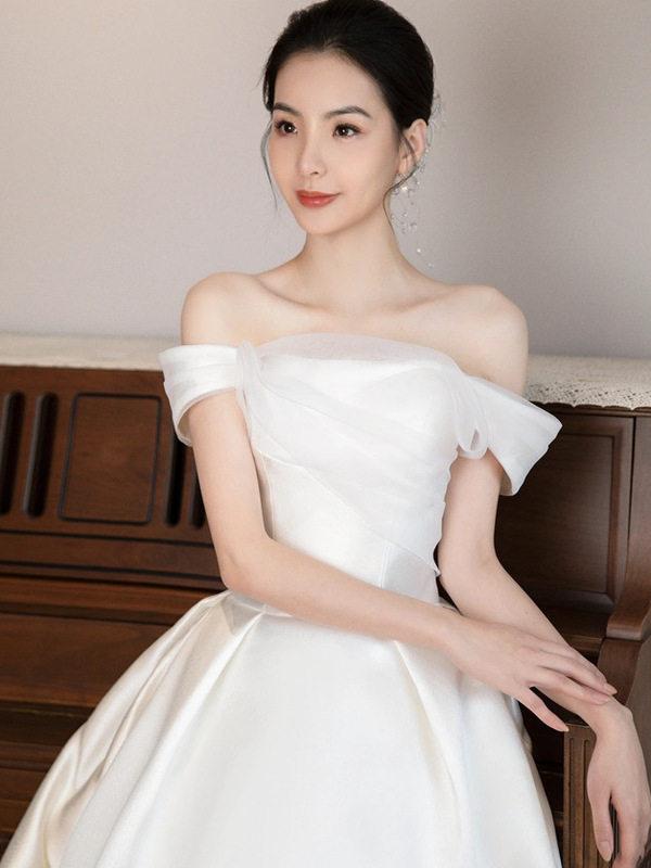 셀프웨딩 오간자 스몰웨딩 리마인드 본식 결혼식2부 드레스 - 상세 이미지 3