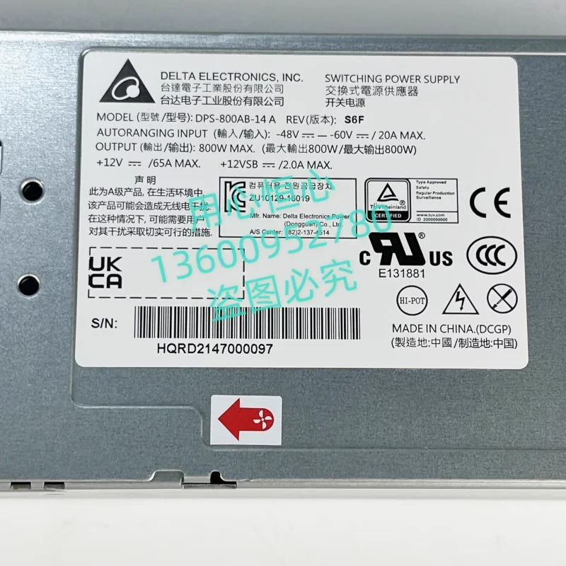 Dell S4148 DC 800W 전원공급장치 DPS-800AB-14 A 70NPH V947G 070NPH 0V947G새 원본 PSU