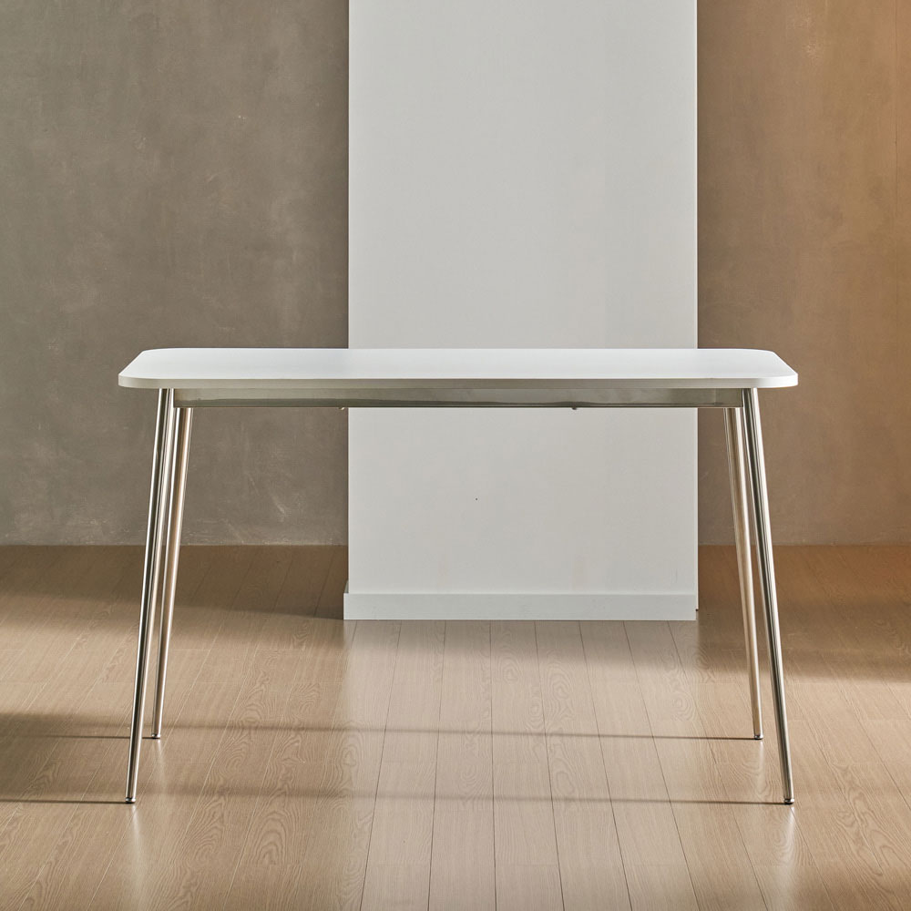 바르넬 카페 식탁 폭좁은 테이블 1200mm, 실버화이트