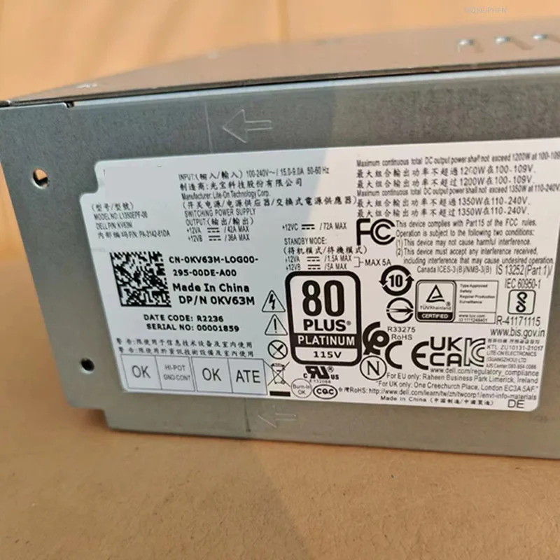 오리지널 전원공급장치 DELL R13 R15 1350W L1350EPF-00 0KV6 KV6 PA-3142-61DA