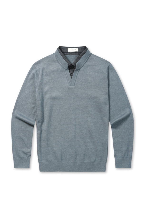 26년 코오롱 브렌우드 이노버 남성 워셔블 간절기 셔츠 봄 가을 레이어드 니트 스웨터 - 상세 이미지 4