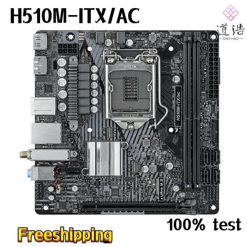 ASRock호환 H510M-ITX/AC 마더보드64GB PCI-E4.0 HDMI M.2 LGA 1200 DDR4 Mini-ITX H510 메인보드 완전 작동 리퍼
