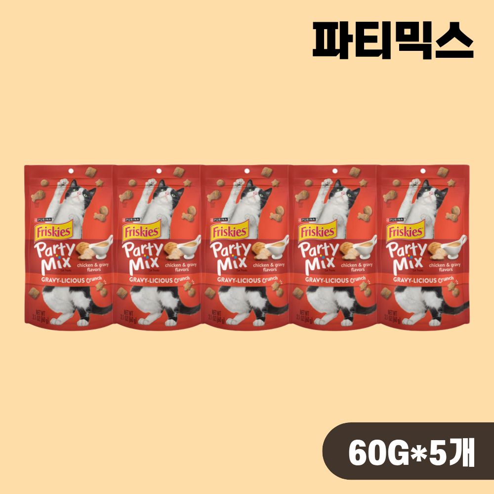 퓨리나 파티믹스 고양이간식 치킨그레이비, 60g, 5개 - 상품 이미지