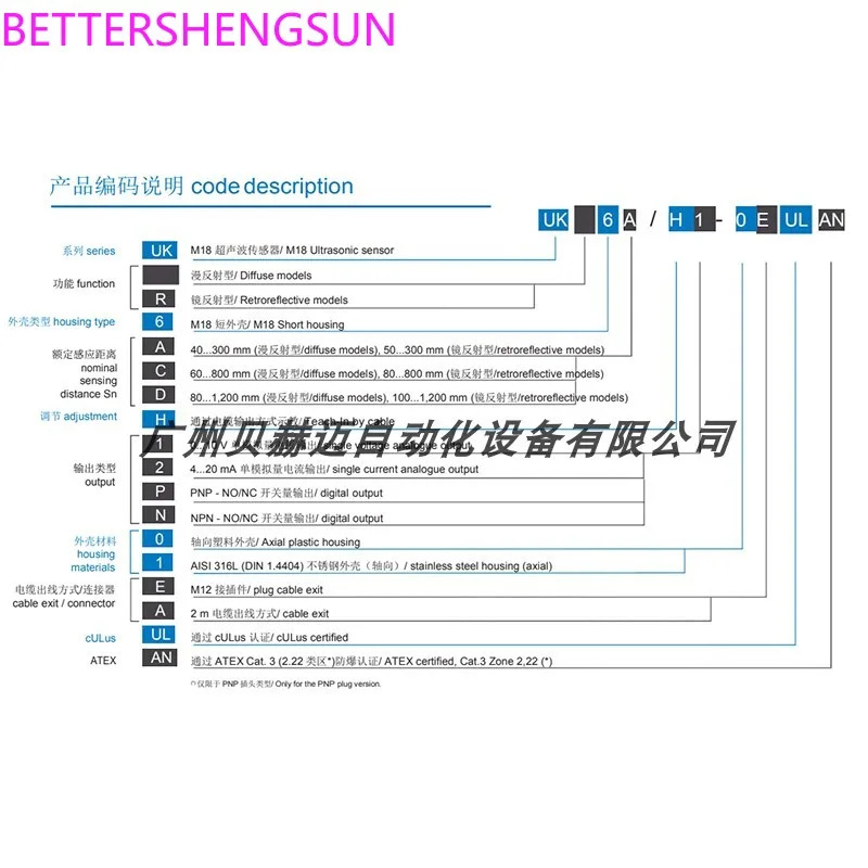 초음파 범위 액체 레벨 센서 거리 UK6C/HN-1AUL 물질 유도 스위치