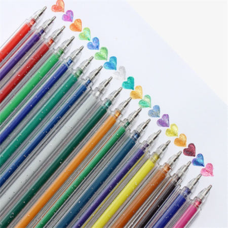 라온스토어협력사 라온샆 반짝이 젤펜 18색 1.0mm 판촉용볼펜 사무용볼펜 다꾸펜