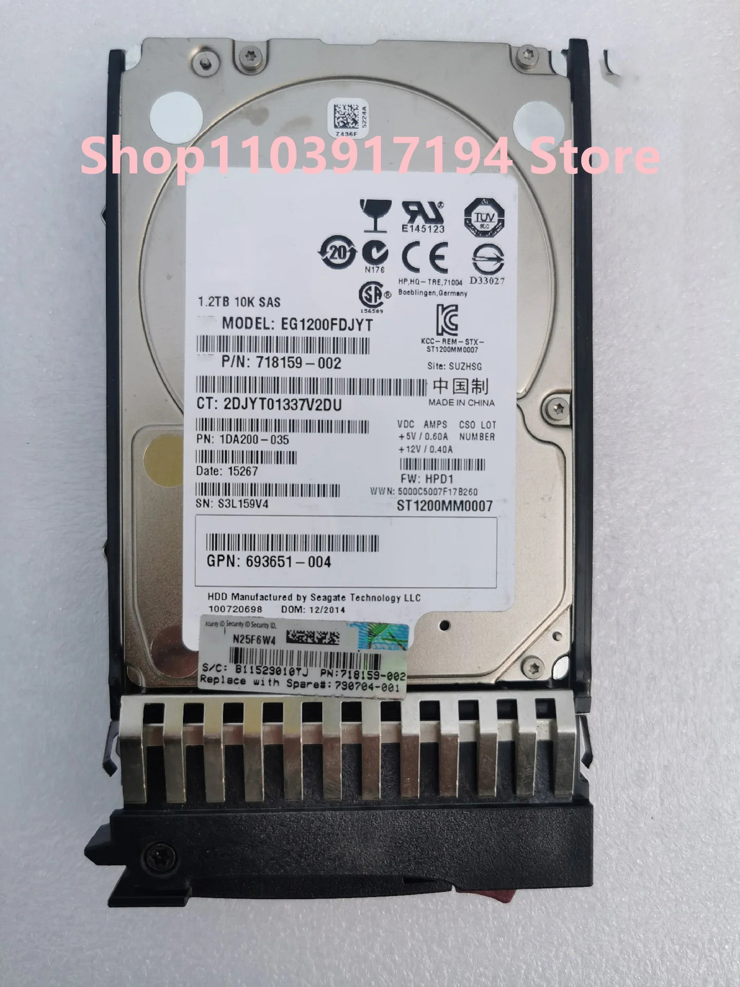 MSA E7W47A 730704-001 1.2TB 10MSA 10K SAS 2.5 6G