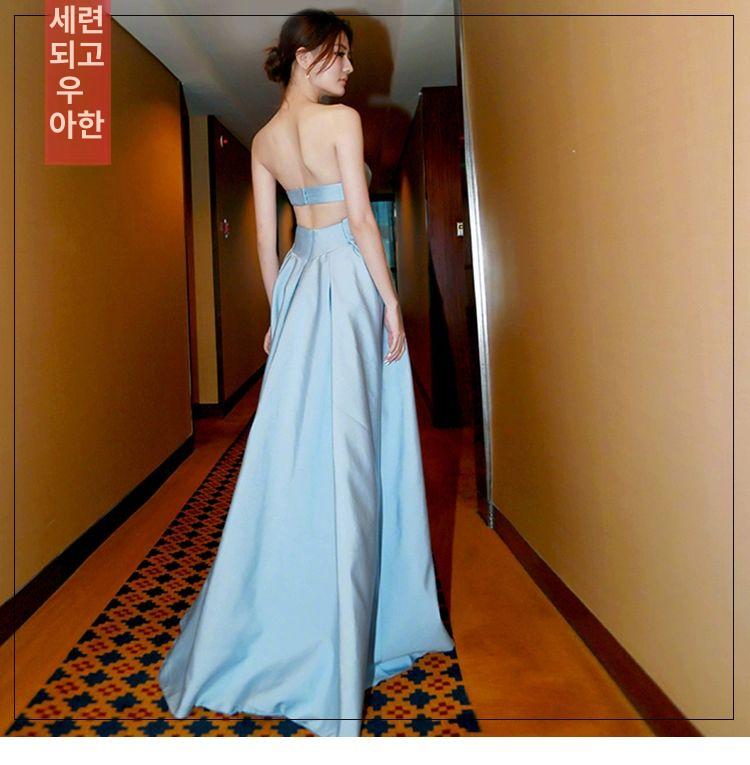 셀프웨딩드레스 파란색 2부드레스 핑크 2부 스몰 연주회 이브닝 셀프웨딩원피스 캉캉 셀프 - 상세 이미지 4