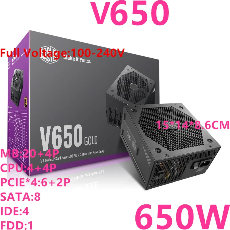 쿨러 마스터 550W 650W 전원공급장치 V650 MPY-6501-AFAAGV V550-5501-AFAAGV 새 원본 PSU