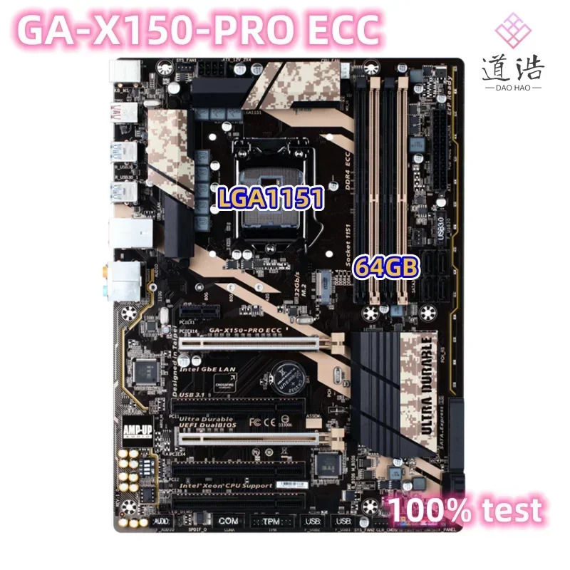 GA-X150-PRO ECC 마더보드64GB M.2 LGA 1151 DDR4 C232 메인보드 완전 작동 리퍼