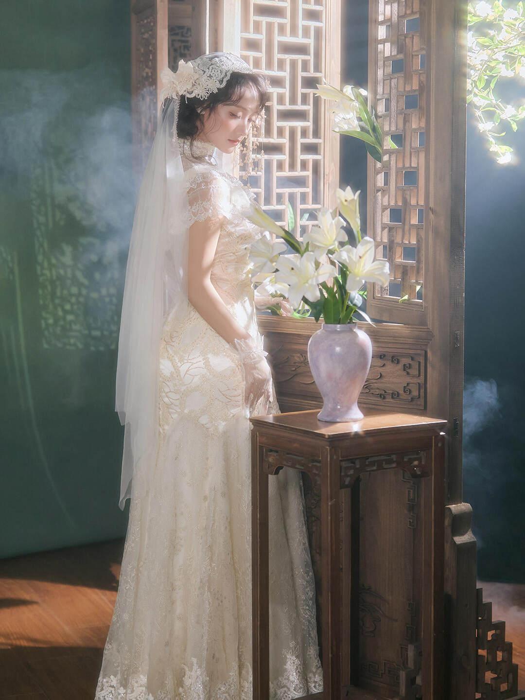 복고웨딩드레스 빈티지 촬영 스튜디오 웨딩 화보 - 상세 이미지 3