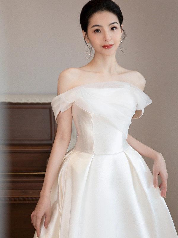 셀프웨딩 오간자 스몰웨딩 리마인드 본식 결혼식2부 드레스 - 상세 이미지 2
