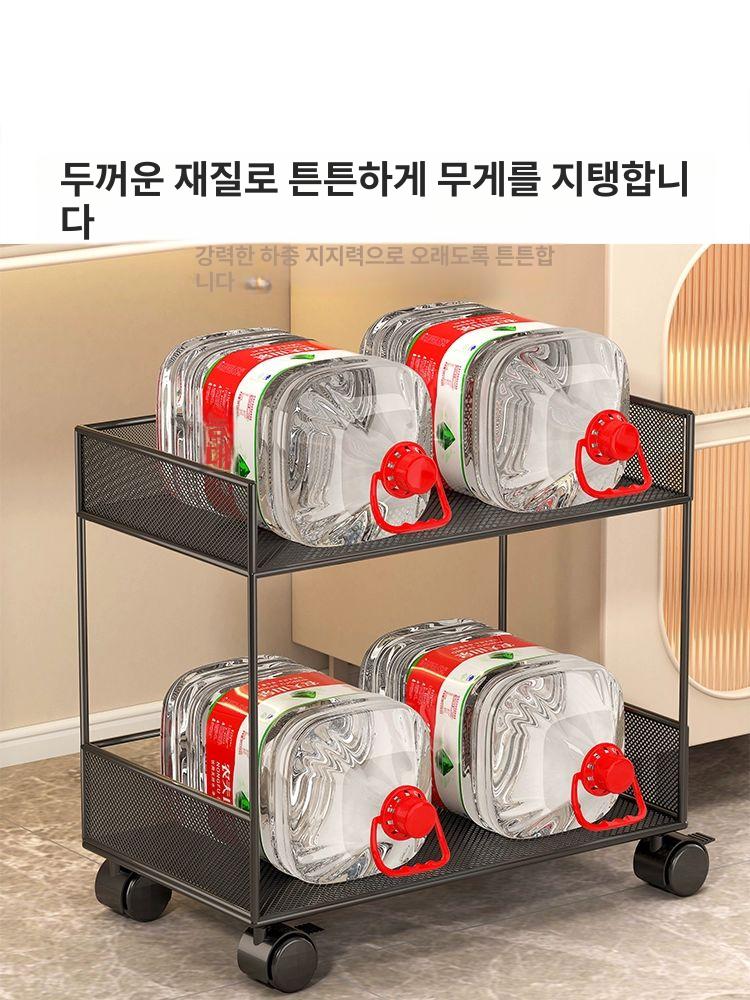 자취방 선반 사무용 인테리어 튼튼한 미니 서재 수납 밑 블랙 2단 중형 이동식 - 상세 이미지 2