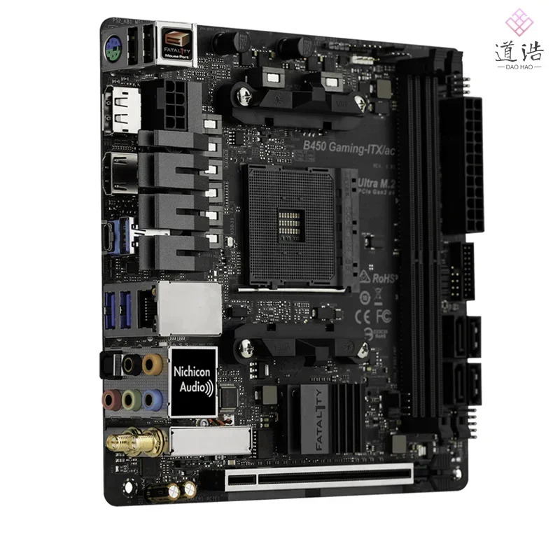 ASRock호환 B450 GNG-ITX/AC 마더보드64GB HDMI PCI-E3.0 소켓 AM4 DDR4 Mini-ITX 메인보드 완전 작동 리퍼