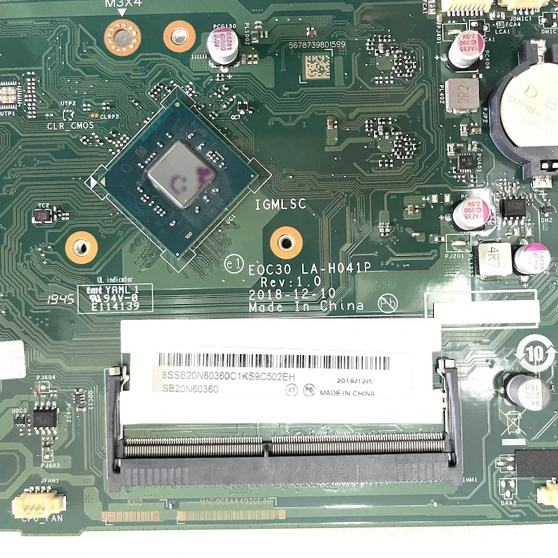 A340-22IGM호환 A340-24IGM호환 올인원ideacentre 마더보드J5005 CPU DDR4 01LM726 LA-H041P 메인보드 포함EOC30