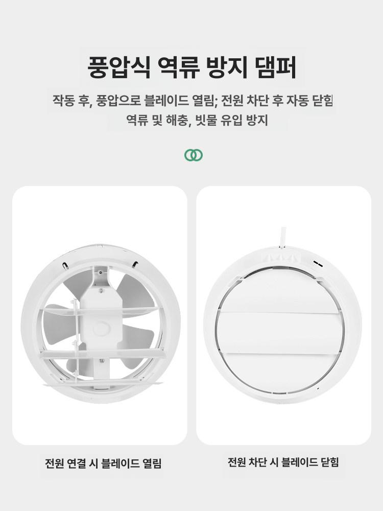 환기용 양방향 급배기 저소음 덕트 배기팬 화장실 리모컨 8인치 1F 24-25cm - 상세 이미지 4