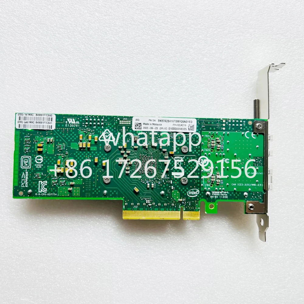 intel호환 E810-XXVDA2 25G 듀얼 포트기가비트 광섬유 네트워크 카드 지원 RDMA 02JK219 2JK219