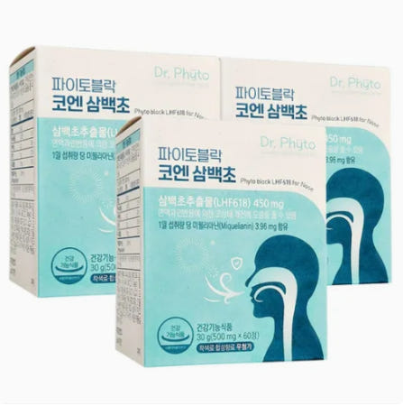 닥터파이토 파이토블락 코엔 삼백초 추출물 500mg x 60정 3개