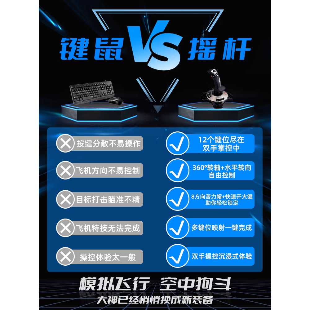 비행기 조이스틱 PC 시뮬레이터 핸들 조종기 오락 2113 PRO 싱글 조이스틱 - 상세 이미지 2