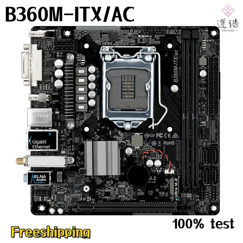 ASRock호환 B360M-ITX/AC 마더보드32GB HDMI PCI-E3.0 LGA 1151 DDR4 Mini-ITX B360 메인보드 완전 작동 리퍼