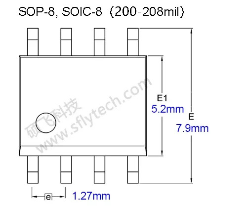 SOP-8 TO DIP8 범버너와이드 바디 208mil/5.08mm